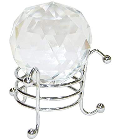 J N K M Feng Shui Yantra Vastu Gift Idols & Figurines White Glass Feng Shui Crystal Diamond Cut Ball
