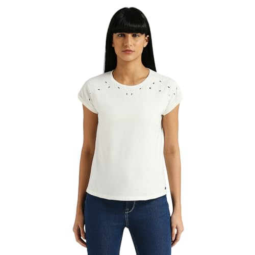 Image of Pepe Jeans Women's Cotton Solid Relaxed Fit T-Shirt