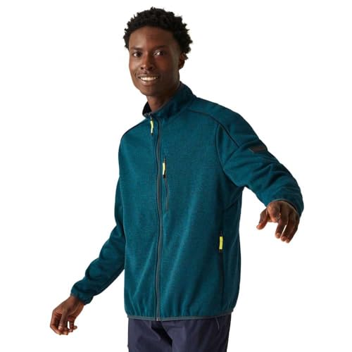 Regatta Mens Kassam Marl Full Zip Fleece Jacket (XL) (Moroccan Blue/Navy Marl)