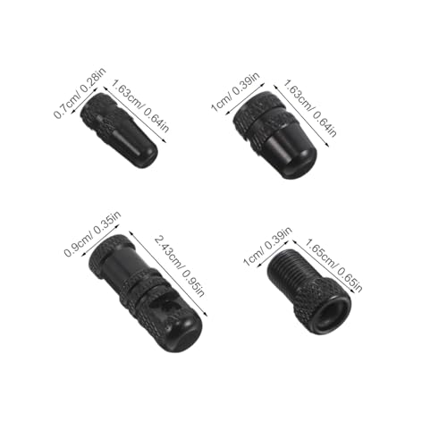 Tapas para válvula de llanta de bicicleta Holibanna y adaptador de válvula francesa a americana, juego de 10 piezas, aleación de aluminio ligera y a prueba de polvo, compatible con bombas de aire para bicicletas miniatura 2