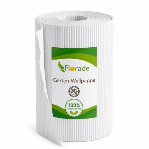 Florade Garten-Wellpappe biologisch abbaubares Unkrautvlies aus 100% Frischfaser plastikfrei & wasserdurchlässig Mulchvlies & Gartenvlies für Beete Hochbeet Gemüse & No-Dig-Garten