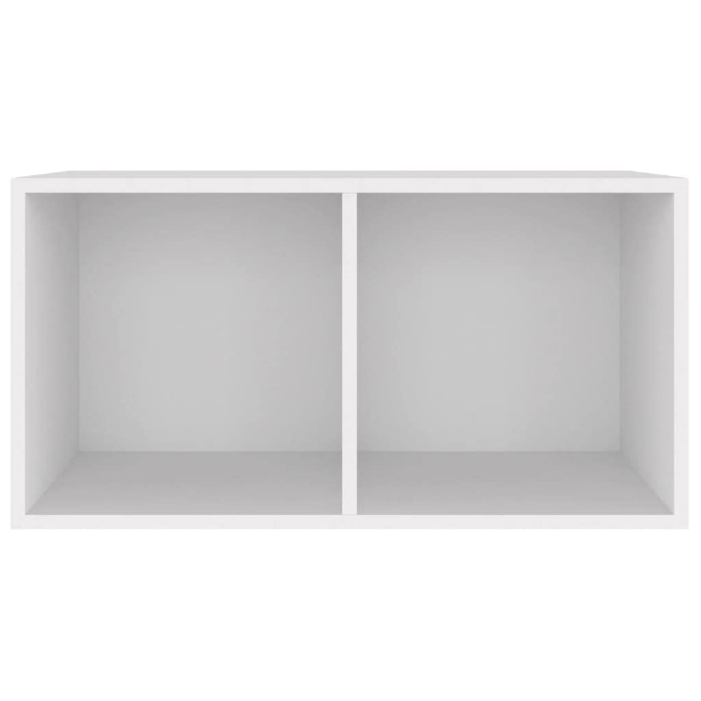 Schallplatten-Aufbewahrungsbox 71x34x36 cm Holzwerkstoff BüCherregal Regal Weiß Wandregal Weiß Regal Wand Regale CD Regal Kinderzimmer BüCherregal Weiß Regal Schmal Dvd Regal 2 Fächern Weiß