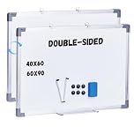 DoorBoard Double-Sided Magnetic Whiteboard | 60x90cm Dry Erase White Board with Aluminium Frame for Wall Hanging | Ideal for Home, School and Office | Includes Marker Pens, Magnets and Eraser