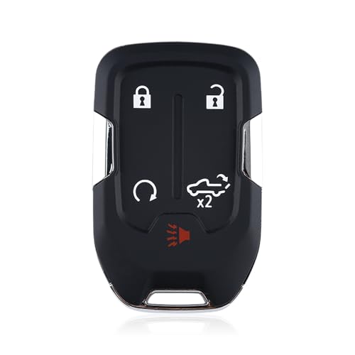 ABUDU fit for GMC Silverado / Sierra Smart Key Remote Key Fob 433MHz 46 Chip 4+1 Buttons Pickup Truck Start Function Trunk Red Panic Button FCC ID: HYQ1EA