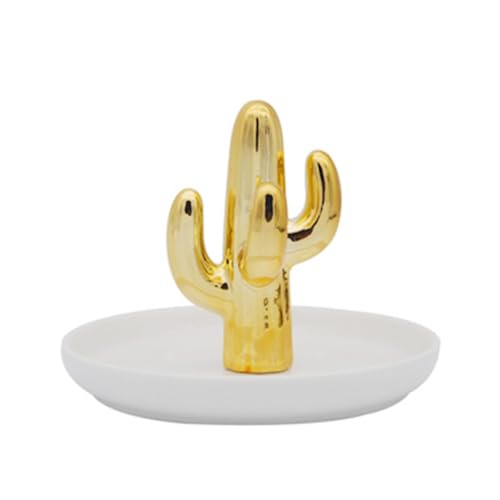 MaT store アクセサリー トレイ サボテン おしゃれ 小物置き ジュエリー トレー パワーストーン (ゴールド)