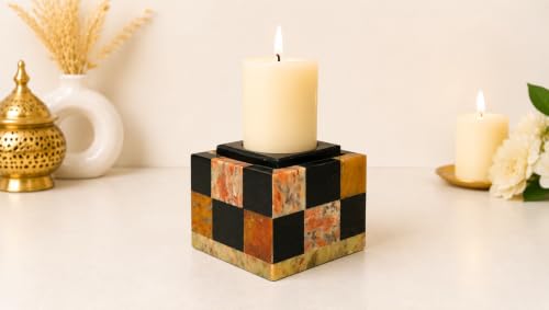 Image of Soapstone (Marble) Incense Stick Holder Agarbatti Stand Candle Holder Dhoop Stick Burner | for Pooja Puja at Mandir, Temple, Home, Office, Decorative Showpiece (Multicolor)