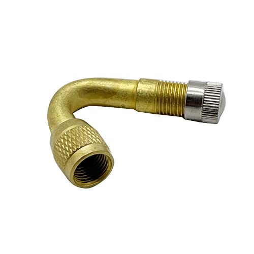 Image of 2PC Universal 45 Degree Tire Valve Extension Adapter Brass Air Tyre Extension