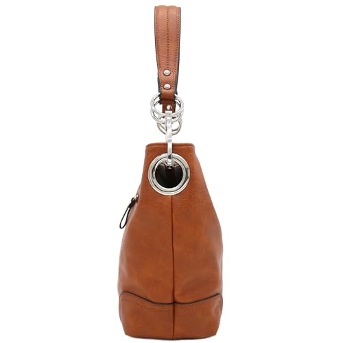 Image of Hobo Shoulder Bag with Big Snap Hook Hardware