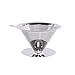 Kaiyei Filtre A Cafe Reutilisable Permanent en INOX Double Couche Filtre Net Forme D'entonnoir Individuel Cafetière Filtre à Café en Acier Inoxydable 145mm Châssis Style (4-6 Tasse)