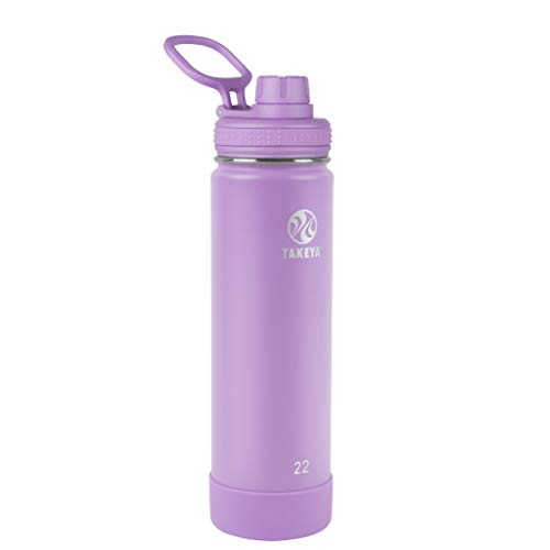 Image of Takeya Actives Stainless Steel Water Bottle, Insulated Spout Lid, Keeps Drinks Cold 24 Hrs, Leakproof, Durable, Dishwasher Safe, Ideal for Gym, Travel, Fits Most Cup Holders, 22 oz /Lilac