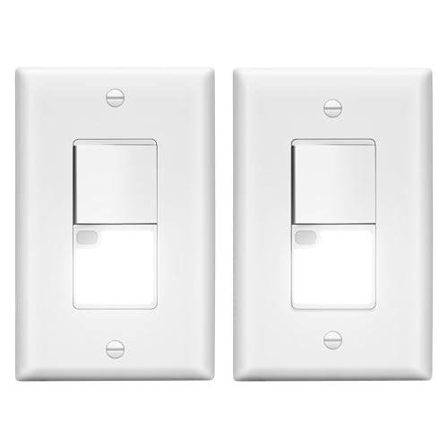 LIDER Minimalist Design LED Guide Light Paddle Switch with Automatic Daylight Sensor and Wall Plate, Night Light Light Switch, 1