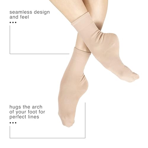 Natalie Dancewear Womens Skin Tone Ankle Socks for Dancing3