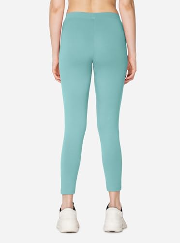 Image of VSTAR PL02 Women Ankle Length Stretchable Slim Fit Leggings with Secured Side Pocket | Moisture-Wicking | Soft Waistband & Cotton-Elastane Fabric | S | Petrol