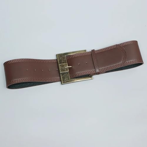 Grunge Sashes Punk Style Metal Buckle Wide Waistband Vintage Women Belts for Women(Coffee)3