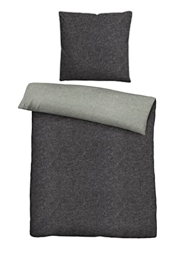 biberna 0840500 Wende-Bettwäsche Garnitur mit Kopfkissenbezug...