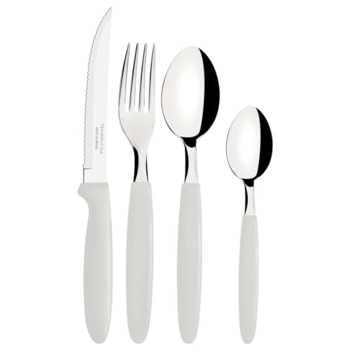 Faqueiros com Gaveteiro Ipanema 25 Peças Aço Inox Tramontina (Branco)