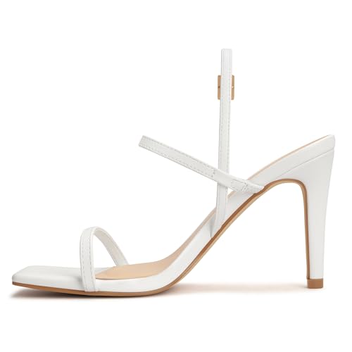 Image of Women's Strappy High Heeled Sandals Open Toe Ankle Strap heels Comfy Weddings Shoes