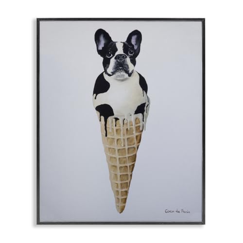 Boston Terrier Ice Cream Dessert, 11 x 14 Inch Framed Giclée Print