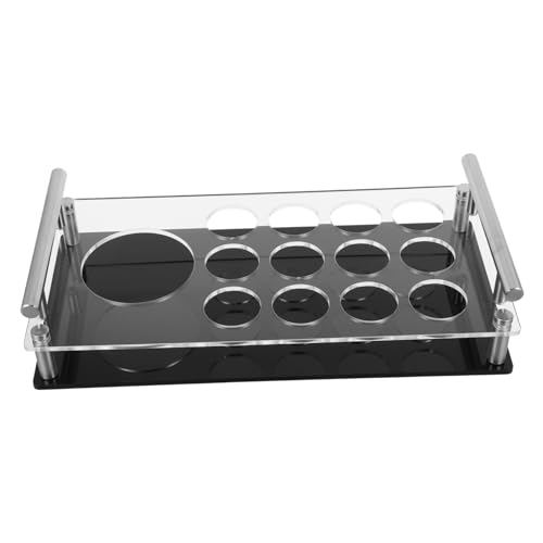 Amosfun Support de Verres à Shot Acrylique avec Distributeur Intégré pour des Portions Plateau de Rangement pour Verres à Liqueur Organisateur Polyvalent pour Bar Cuisine et