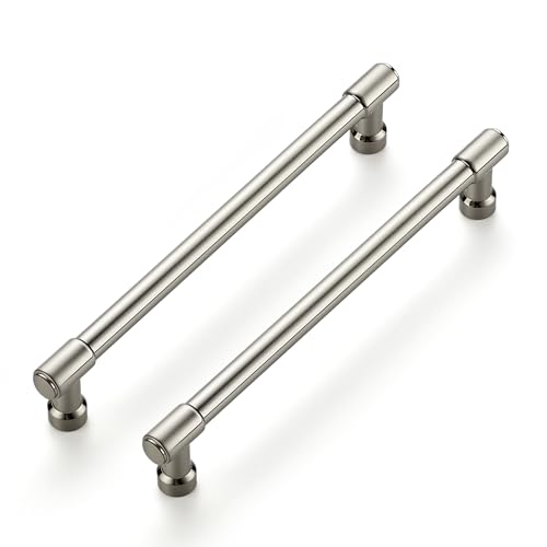 Image of Ravinte 10 Pack 6-1 /4 Inch Hole Center Solid Kitchen Cabinet Handles Brushed Nickel Dresser Pulls Cabinet Drawer Pulls for Kitchen Cupboard Hardware