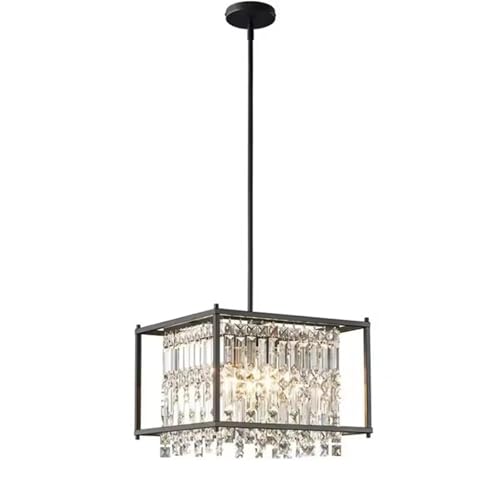 Lustre suspension moderne en cristal K9 noir pour le plafonnier du salon