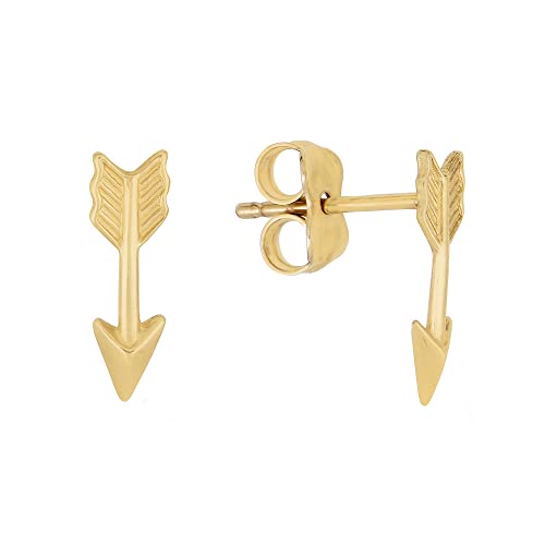Pori 14K Arrow Shape Stud Earrings For You, Gold Stud Earrings For Women, Gold Jewelry To Gift On Occasion, Perfect Cut Arrow Earrings, Earrings Made With Purest Gold #TOP13