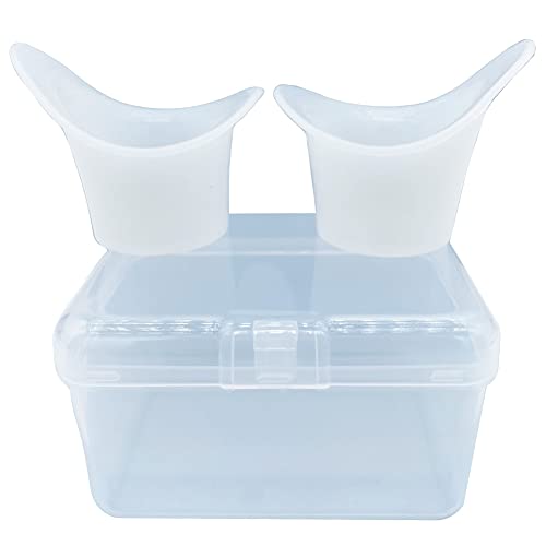 2Pcs Eye Wash Cup,Eye Cups for Eye Wash,Silicone Eye Bath Cup for Rinse with Storage Container