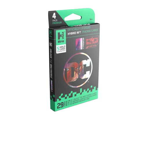 Image of DC Unlock The Multiverse 4-Pack Premium Booster Box | Chapter 1 - Hro Hybrid NFT Trading Cards, 29 Cards