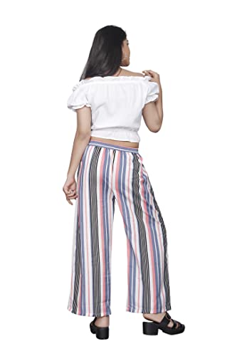 Image of Girls Printed Floral Designer Top & Palazzo Set | Stylish Crop Top and Trouser for Kids girls | 2-Piece Outfit for Girls Age 4-16 Years