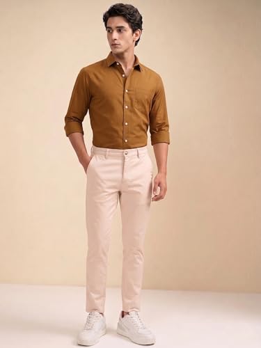 Image of Cozytton Men's Pure Cotton Solid Stylish Casual & Formal Wear Shirt | Stylish Regular Fit Full Sleeve Comfortable Office Party Trendy Shirt - Multi Color