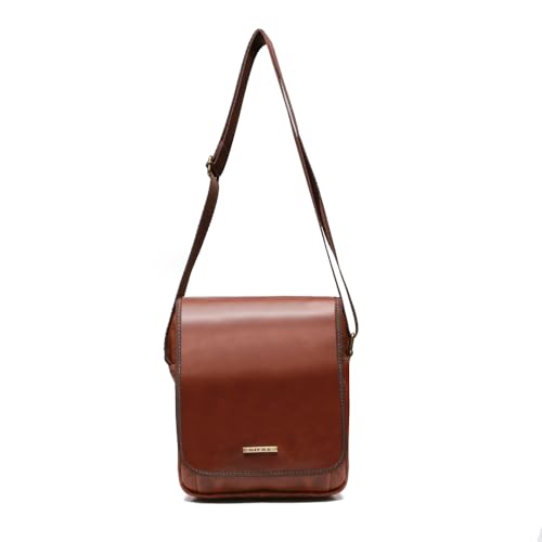 Bolsa Crossbody Masculina Média Couro Sifra (CAFÉ RUSTICO)