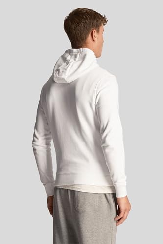 Pull blanc XXL Lyle & Scott avec capuche ajustable chaude et douce