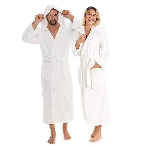 aqua-textil Badrock för kvinnor och män Malibu bastukappa korallfleece morgonrock med huva