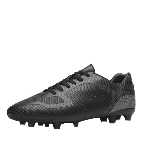 DREAM PAIRS Menβs Firm Ground Soccer Cleats Soccer Shoes 7 Black/Grey