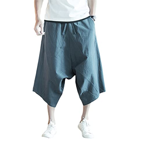 Pantalon en coton et lin style chinois vintage haut de gamme
