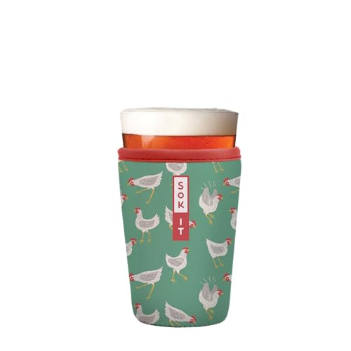 Sok It PintGlassSok Beer Glass Sleeve Insulated Neoprene Cover (Flew The Coop, Pint Glass Sleeve)
