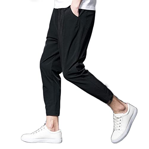 INVACHI Men's Slim Fit Khaki Pants Stretch Cropped Chino Skinny Pants 3/4 Pants4