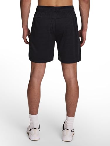 Reebok Men’s Distance 7” Short, Standard Fit, Lightweight Poly Grid Mesh Fabric, Black Heather, X-Large - image 3