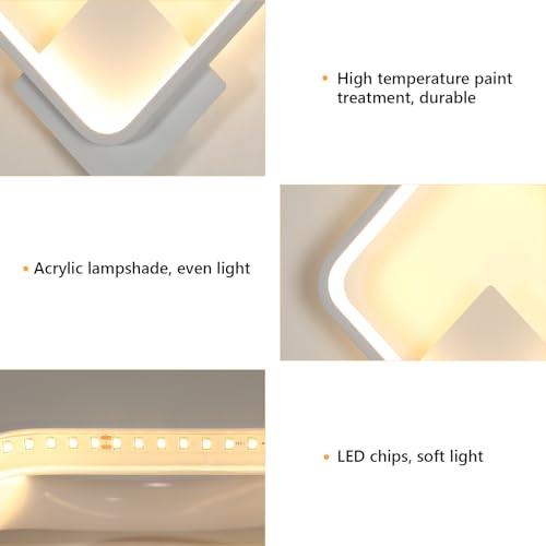 Aplique de pared interior Riserva blanco LED de 17W con luz cálida 4