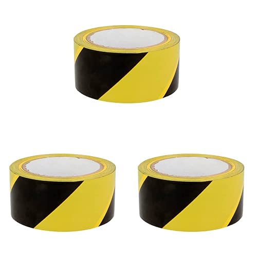 Ruban de balisage jaune et noir Amig 70mm x 200m pour signalisation de zone, lot de 3
