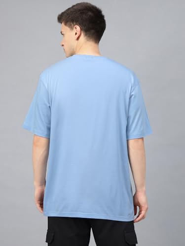 Image of Veirdo Cotton Drop Shoulder Round Neck Oversized Baggy Fit Front & Back Graphic Printed Half Sleeve T-Shirt Men (Available in from S to 2XL)