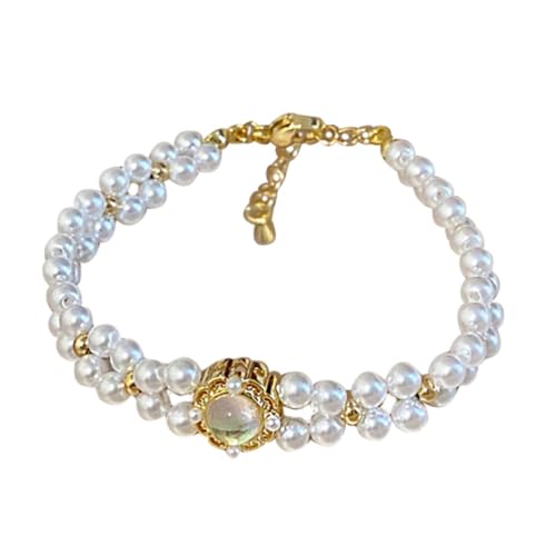 Bracelet de perles artificielles blanches pour fêtes et anniversaires
