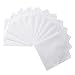 Milesky Solid White Handkerchiefs Premium 60S Cotton Unisex 11 x 11 inch (Pack of 12)