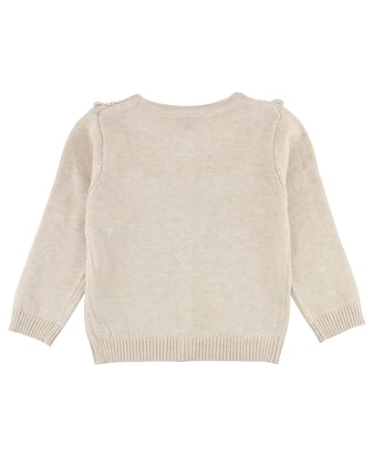 RuffleButts Heather Oatmeal Sweater Knit Ruffle Trim Cardigan - 4T2