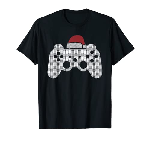 Controlador de Videojuego Santa Hat Christmas Gaming X-Mas Gamer Camiseta
