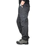 [ANONIE] ミリタリーパンツ ロングパンツ 軍パン メンズ ゆったり 大きいサイズ 作業着 作業ズボン ボトムス イージーパンツ ワイド カーゴパンツ ワークパンツ darkgrey L