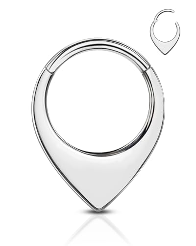 Agrewd Minimalist Teardrop G23 Solid Titanium Septum Ring 16G 8MM