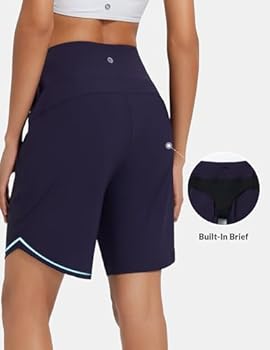 BALEAF Lange zwemshorts voor dames, hoge taille, met ritssluiting BALEAF Lange zwemshorts voor dames, hoge taille, met ritssluiting