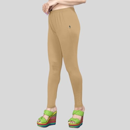Image of Women's Solid Mid Rise Slim Fit Ankle Length Leggings - Comfortable and Stylish Yoga Pants for Workout, Running and Everyday Wear
