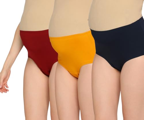 Evamomies Women High Waist Maternity Panties Soft Comfortable Cotton Lycra Maternity Panties (3 Pack)